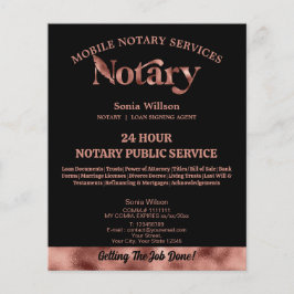 Mobile Notary & Loan Signing Agent Rose Gold Pen Flyer