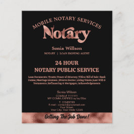 Mobile Notary & Loan Signing Agent Rose Gold Pen Flyer