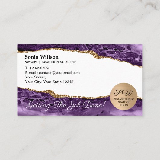 Mobile Notary & Loan Signing Agent Rose Gold Visitenkarte (Rückseite)