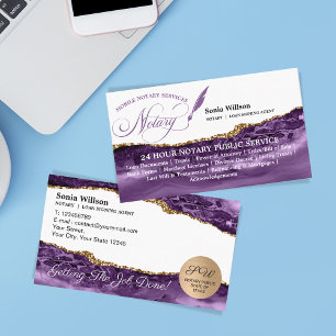 Mobile Notary & Loan Signing Agent Rose Gold Visitenkarte