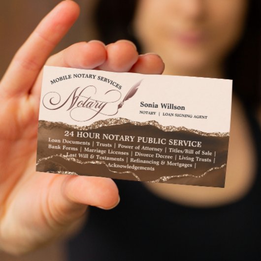 Mobile Notary & Loan Signing Agent Rose Gold Visitenkarte