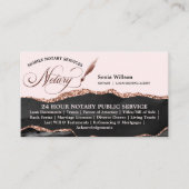 Mobile Notary & Loan Signing Agent Rose Gold Visitenkarte (Vorderseite)
