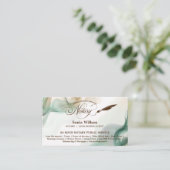 Mobile Notary & Loan Signing Agent Sage Green Visitenkarte (Stehend Vorderseite)