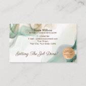 Mobile Notary & Loan Signing Agent Sage Green Visitenkarte (Rückseite)