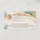 Mobile Notary & Loan Signing Agent Sage Green Visitenkarte (Rückseite)