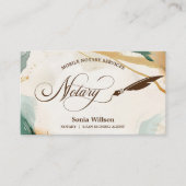 Mobile Notary & Loan Signing Agent Sage Green Visitenkarte (Vorderseite)