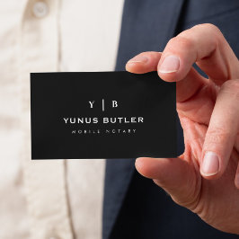Mobile Notary Monogram Simple Business Card Visitenkarte