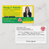 Mobile Notary Public Customizable Photo Business C Visitenkarte (Vorne/Hinten)