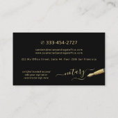 Mobile notary public photo gold black visitenkarte (Rückseite)