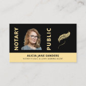 Mobile notary public photo gold black visitenkarte (Vorderseite)