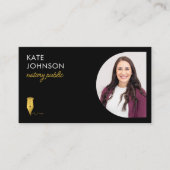 Mobile Notary Public Photo QR Code Gold Logo Visitenkarte (Vorderseite)