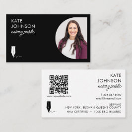 Mobile Notary Public Photo QR Code Logo Visitenkarte