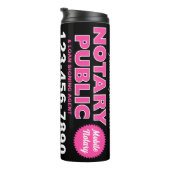 Mobile Notary Public Pink Black Travel Thermosbecher (Nach rechts gedreht)