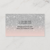 Mobile Notary Public Rose Gold Silver Glitzer Visitenkarte (Rückseite)
