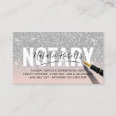Mobile Notary Public Rose Gold Silver Glitzer Visitenkarte (Vorderseite)