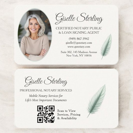 Mobile Notary QR Code Photo  Visitenkarte