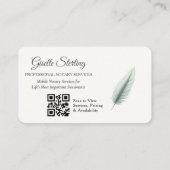 Mobile Notary QR Code Photo Visitenkarte (Rückseite)