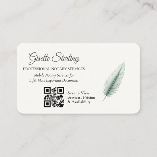 Mobile Notary QR Code Photo Visitenkarte (Rückseite)
