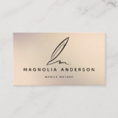 Mobile Notary Quill Gold Iridescent Visitenkarte (Vorderseite)