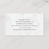 Mobile Notary Quill Marble Visitenkarte (Rückseite)