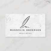 Mobile Notary Quill Marble Visitenkarte (Vorderseite)