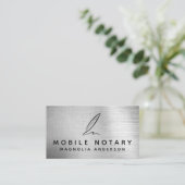 Mobile Notary Quill Silver Foil Visitenkarte (Stehend Vorderseite)