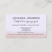 Mobile Notary Rose Gold Glitzer Lavendel Visitenkarte (Rückseite)