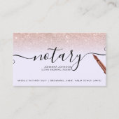 Mobile Notary Rose Gold Glitzer Lavendel Visitenkarte (Vorderseite)