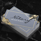 Mobile Notary Signage Agent Trendy Blue & Gold Visitenkarte