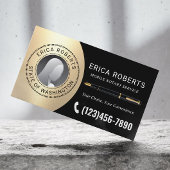 Mobile Notary Signing Agent Black & Gold Foto Visitenkarte