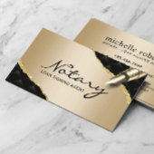 Mobile Notary Signing Agent Luxury Black & Gold Visitenkarte
