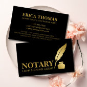 Mobile Notary Signing Agent Luxury Black & Gold Visitenkarte