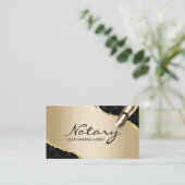 Mobile Notary Signing Agent Luxury Black & Gold Visitenkarte (Stehend Vorderseite)