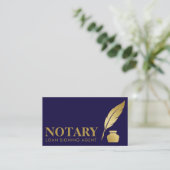 Mobile Notary Signing Agent Luxury Navy & Gold Visitenkarte (Stehend Vorderseite)