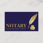 Mobile Notary Signing Agent Luxury Navy & Gold Visitenkarte (Vorderseite)