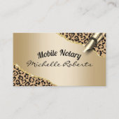 Mobile Notary Signing Agent Modern Gold Leopard Visitenkarte (Vorderseite)