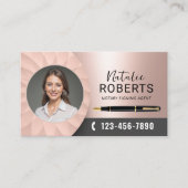 Mobile Notary Signing Agent Rose Gold Foto Visitenkarte (Vorderseite)