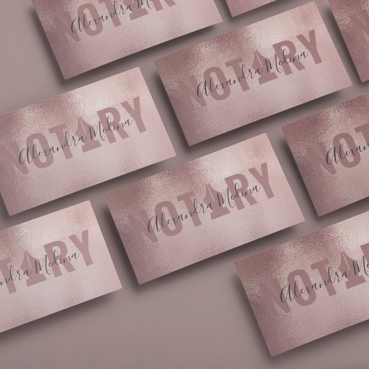 Mobile Notary Signing Agent Rose Gold Visitenkarte