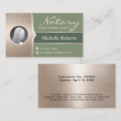 Mobile Notary Signing Agent Sage Green & Gold Visitenkarte (Vorne/Hinten)