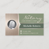 Mobile Notary Signing Agent Sage Green & Gold Visitenkarte (Vorderseite)