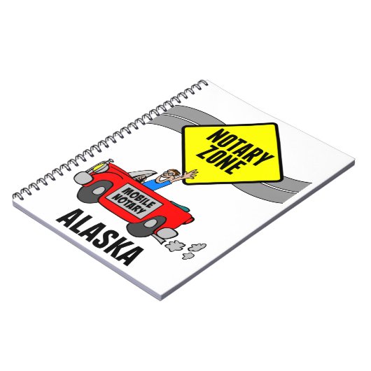 Mobile Notary Zone Red Sports Car Alaska Notizblock (Linke Seite)