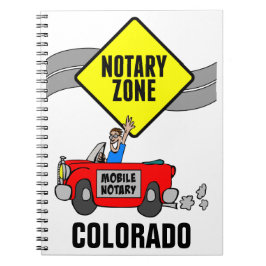Mobile Notary Zone Red Sports Car Colorado Notizblock