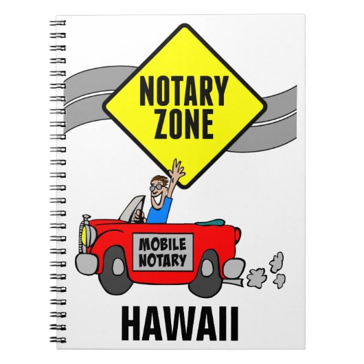 Mobile Notary Zone Red Sports Car Hawaii Notizblock (Vorderseite)