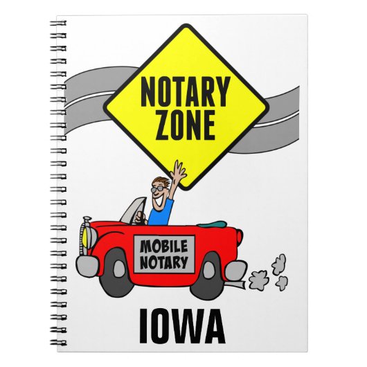 Mobile Notary Zone Red Sports Car Iowa Notizblock (Vorderseite)