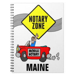 Mobile Notary Zone Red Sports Car Maine Notizblock