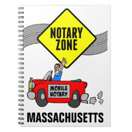 Mobile Notary Zone Red Sports Car Massachusetts Notizblock