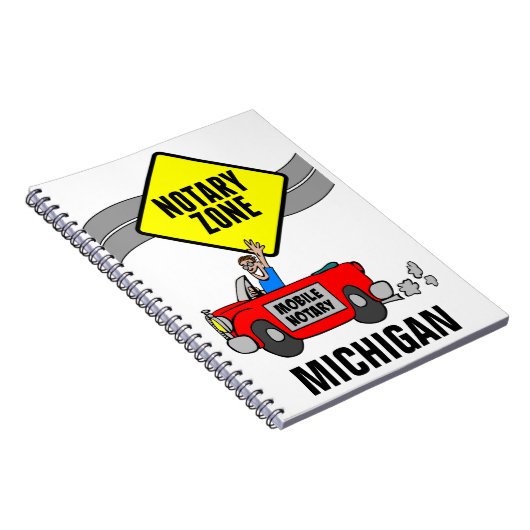 Mobile Notary Zone Red Sports Car Michigan Notizblock (Rechte Seite)