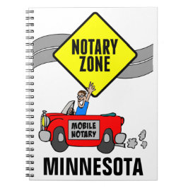 Mobile Notary Zone Red Sports Car Minnesota Notizblock