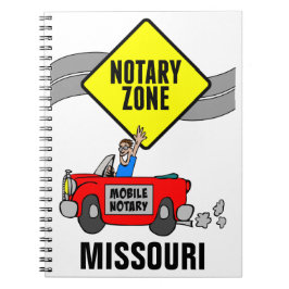 Mobile Notary Zone Red Sports Car Missouri Notizblock