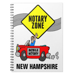 Mobile Notary Zone Red Sports Car New Hampshire Notizblock